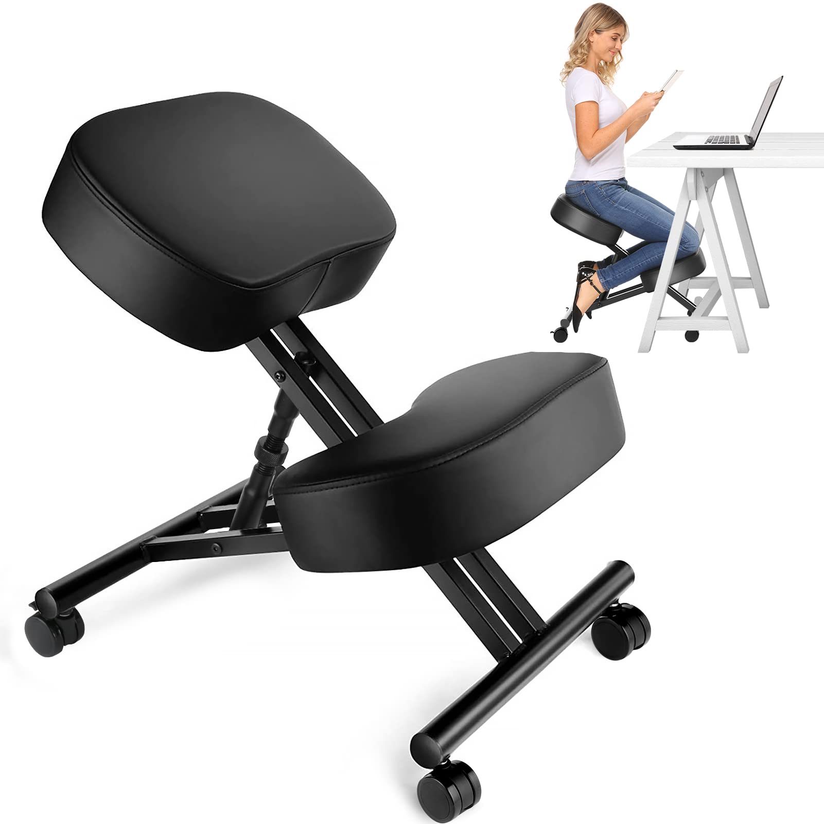 Office Furniture Home - Sedia Ergonomica Inclinabile per Ufficio, Sgabello